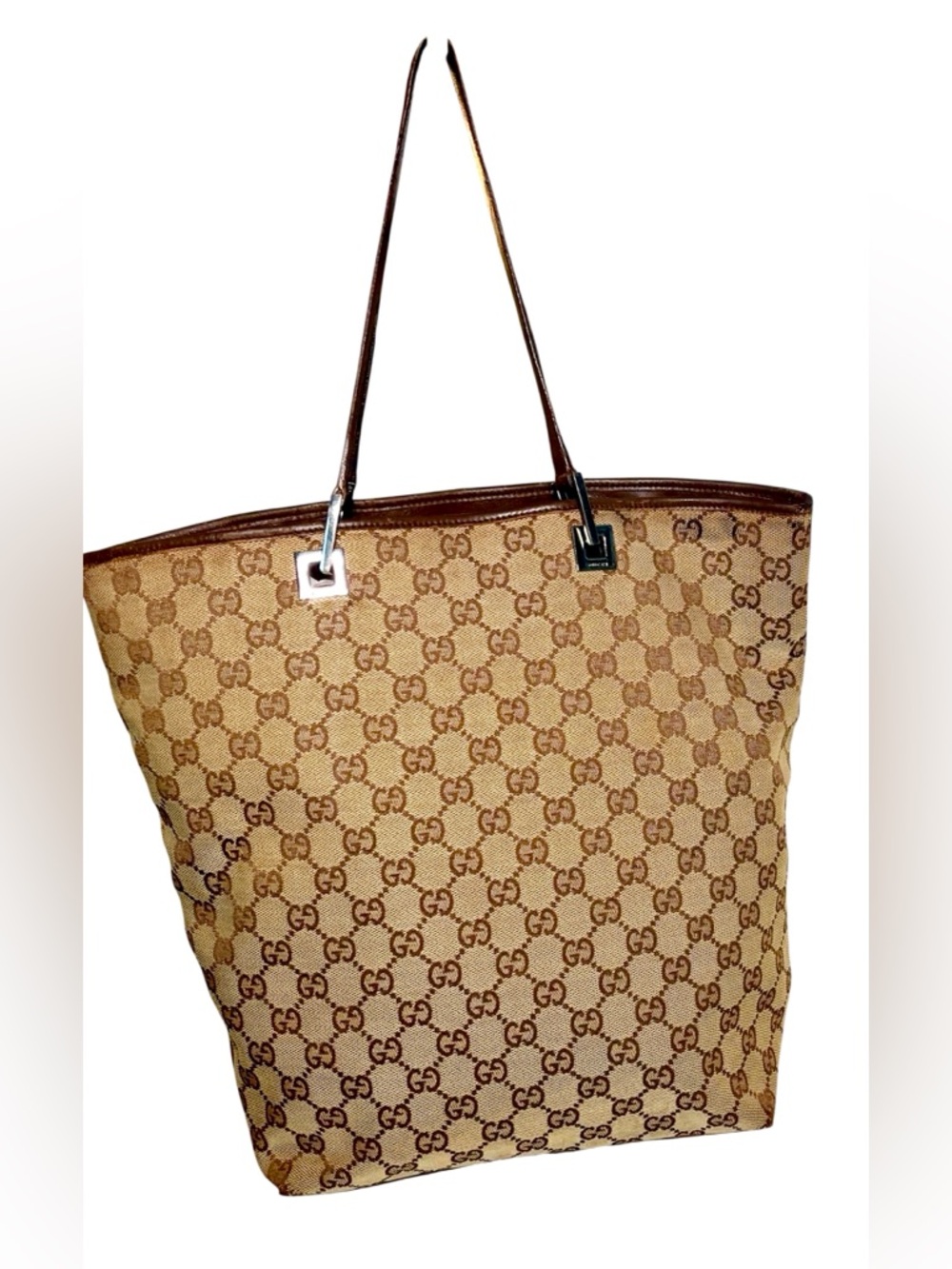 Authentic Vintage Gucci GG Monogram Canvas Tote Shoulder Bag w/COA - Picture 12 of 15